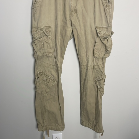 Matchstick Khaki Cargo Pants-Drawstring cuffs- Size 38 - Picture 3 of 14